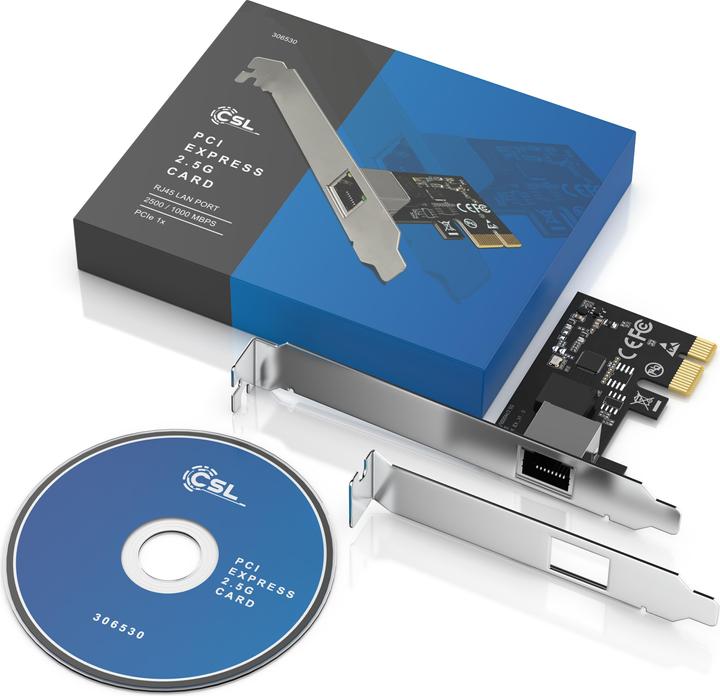 Image du produit CSL Carte réseau PCIe 2.5G Base-T, 2500/1000/100 Mbit/s, adaptateur Ethernet PCI-Express pour Win & (PCI)