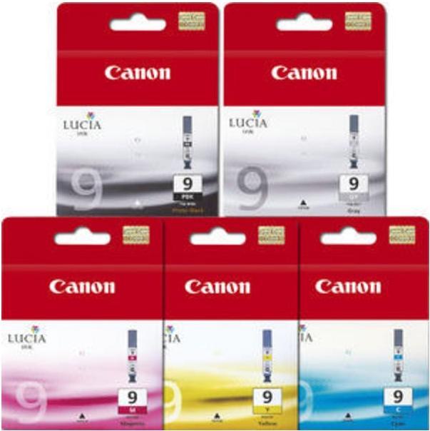 Actual product image Canon Pgi-9 (M, GY, C, Y, PBK)