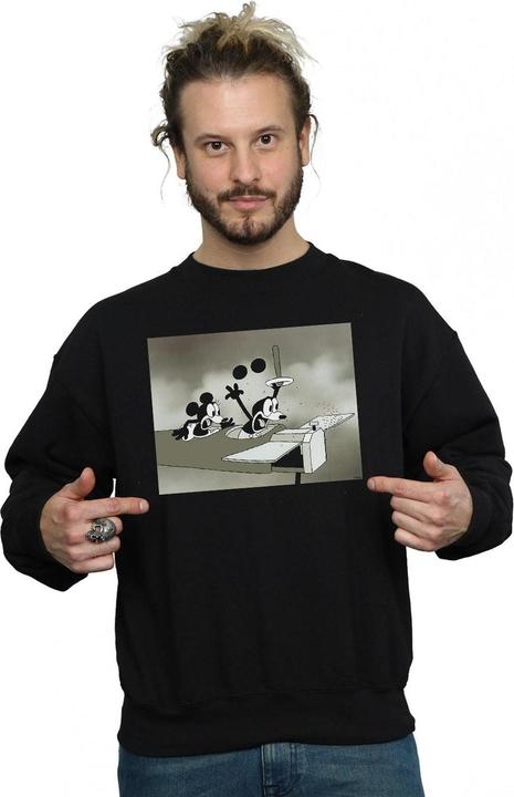 Actual product image Disney Mens Mickey Mouse Crazy Pilot Sweatshirt (S)
