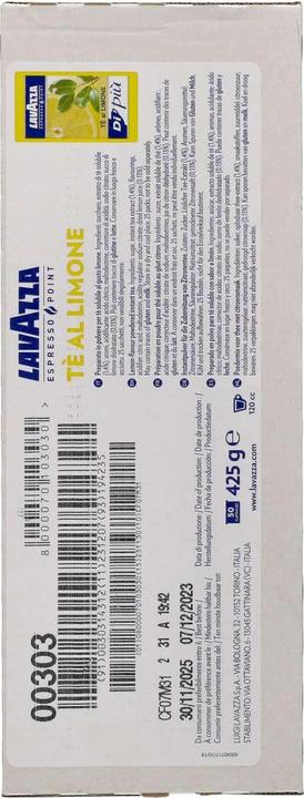 Nutritional values and ingredients Lavazza Lemon Tea Espresso Point (1 x Port.)