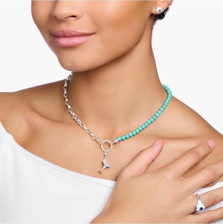 Produktbild Thomas Sabo Charm-Anhänger Blaues Cocktail Glas Silber (925er Silber, Emaille)