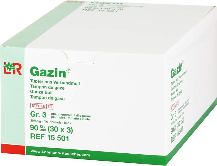 Produktbild Lohmann & Rauscher Gazin Tupfer pflaumengross steril Gr. 3 20fd., 30X3 St TUP