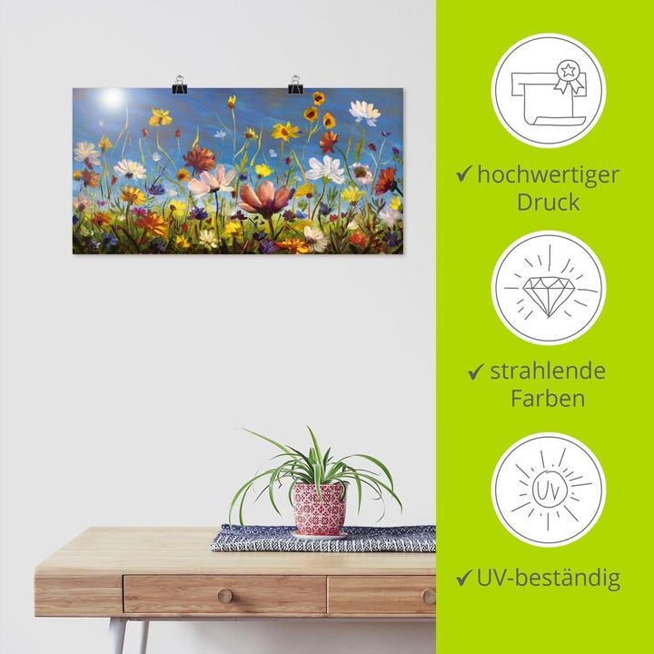 Actual product image Artland Wildflower meadow blue sky U1QU (100 x 50 cm)