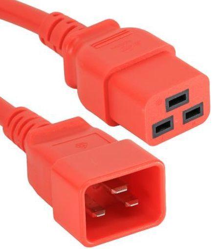 Immagine prodotto Protect Expert Kaltgeräte-Verlängerungskabel 16 A, C20 Stecker an C19 Buchse, rot, 2,0 m (2 m, C20)