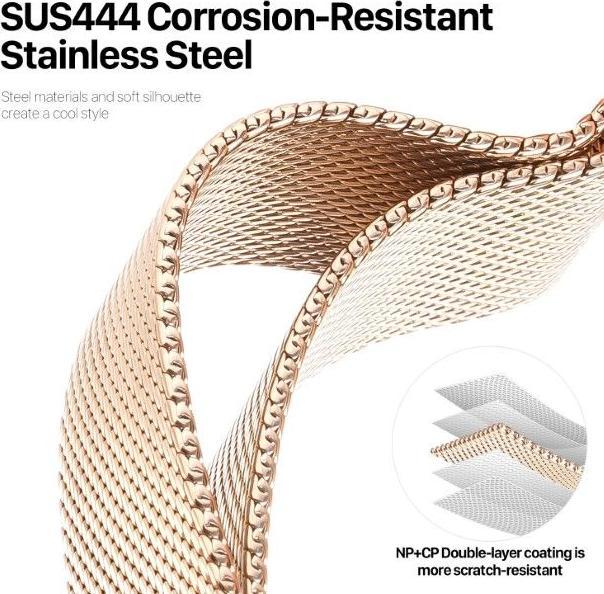 Immagine prodotto Dux Ducis Bracciale Milanese Pro Apple Watch 42/44/45/49MM - Oro (42 mm, 45 mm, 49 mm, 44 mm, Acciaio inossidabile)