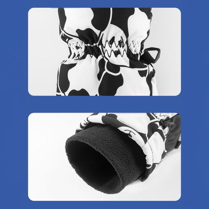 Actual product image Qunature The others Panda Heat Transfer Ski Gloves Kids Size S - Black/White (S)