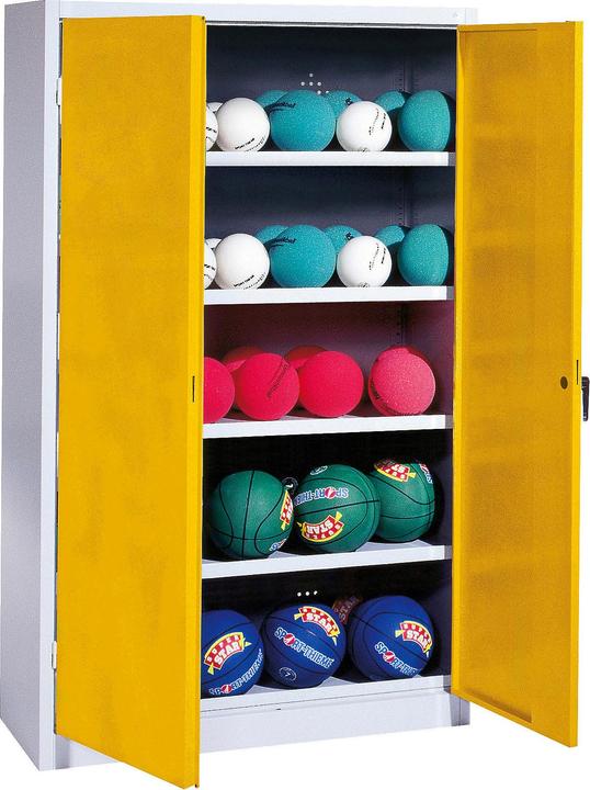 Image du produit C+P Armoire à balles (hxlxp : 195x150x50 cm, avec portes battantes en tôle pleine, type 3)