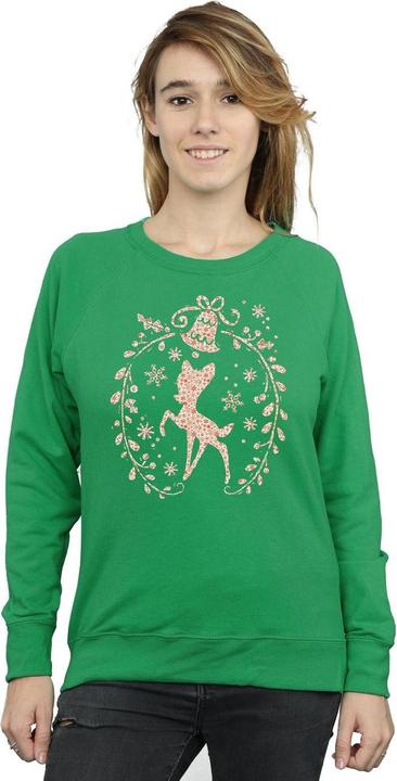 Actual product image Disney Womens/Ladies Bambi Christmas Wreath Sweatshirt (XL)