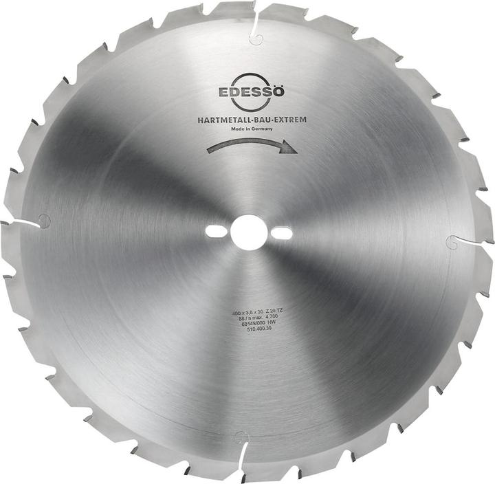 Produktbild Edessö Bausäge - HW Kreissägeblatt für den harten Einsatz, NAGELFEST, HW 400x3,8/2,5x30 Z=28 FF