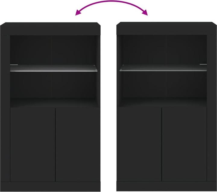 Image du produit VidaXL Armoire d'appoint avec lampes LED Noir (60.5 x 37 x 100 cm)