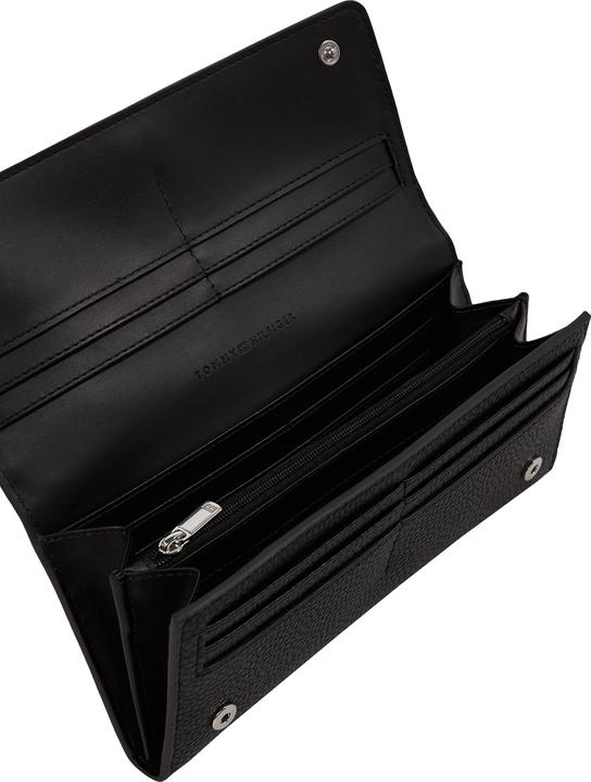 Produktbild Tommy Hilfiger Damen Portemonnaie TH Emblem Large Flap Wallet Gross, Schwarz (Black), Einheitsgrösse