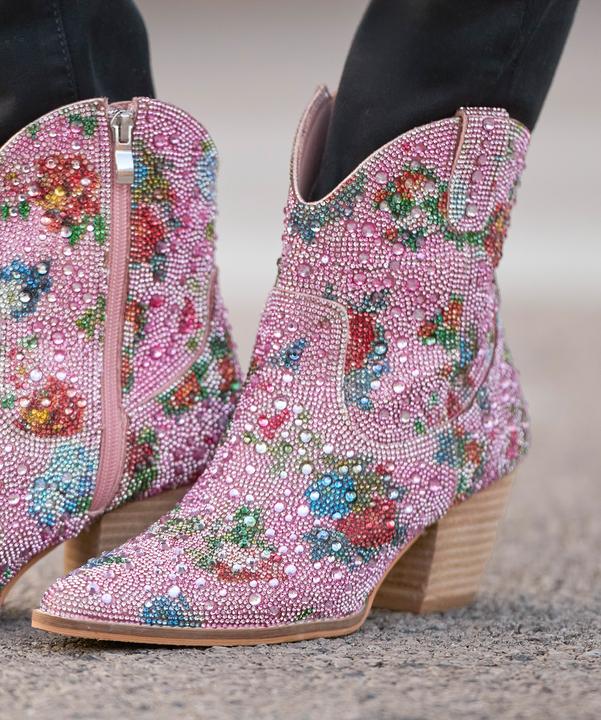 Actual product image Joe Browns Floral Diamanté Western Ankle Boots (38)