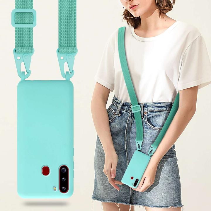 Actual product image Cadorabo TPU Cover Mobile Phone Chain Liquid (Samsung Galaxy A21)