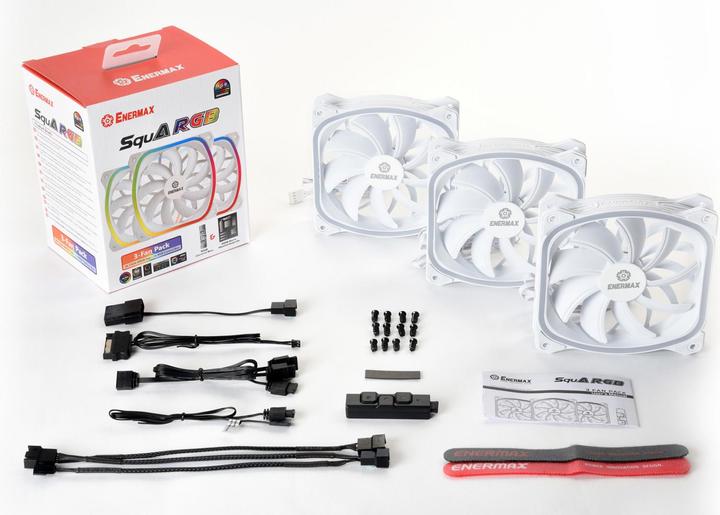 Immagine prodotto Enermax Ventilatore per PC SquA RGB Bianco 3-Pack con scatola di controllo RGB (120 mm, 3 x)