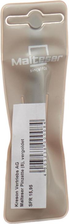 Actual product image Malteser Tweezers oblique 9 cm No 8 Gold