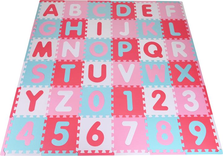 Knorrtoys Puzzlematte - "Alphabet + Zahlen" pink-rosa (180 x 180 x 1 cm)