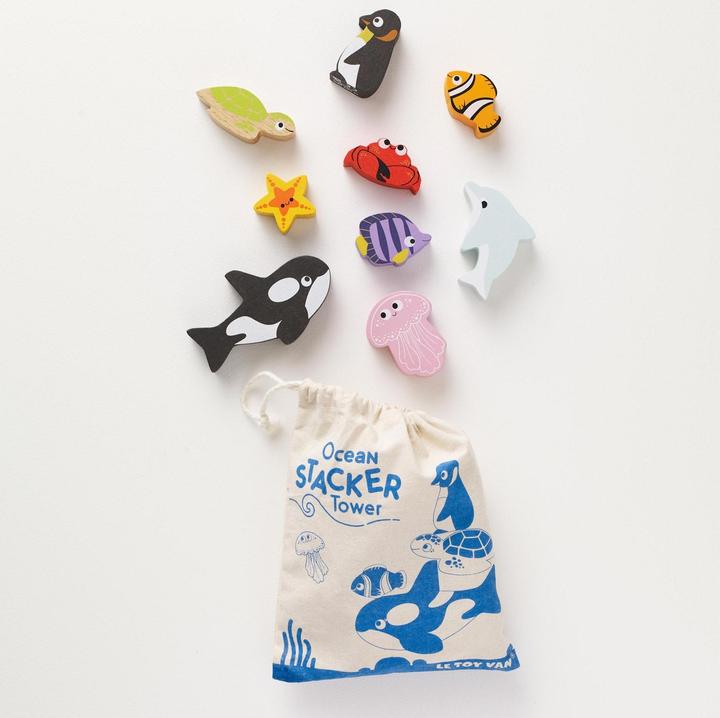 Actual product image Le Toy Van Stacking game sea animals