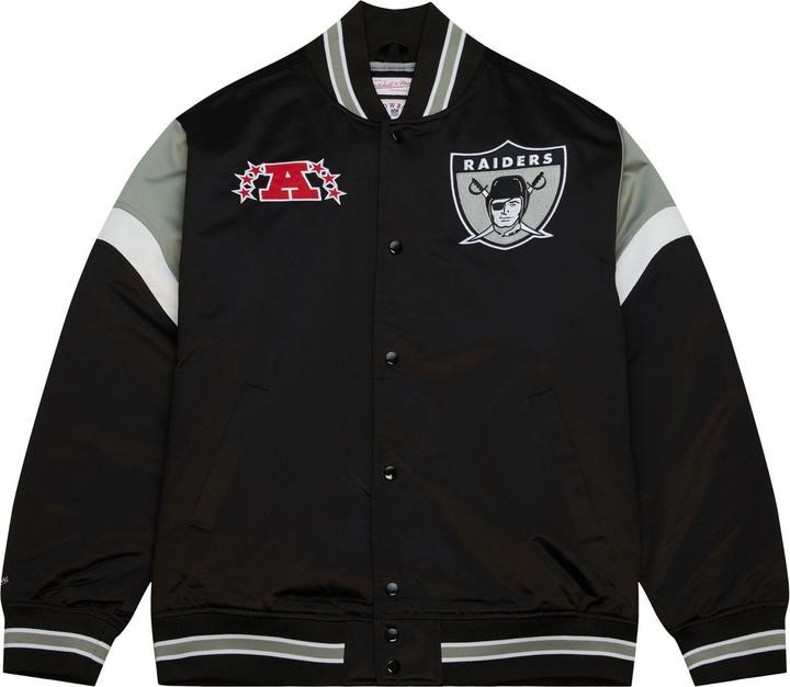 Actual product image Mitchell & Ness M&N Heavyweight Satin Veste NFL Oakland Raiders (M)