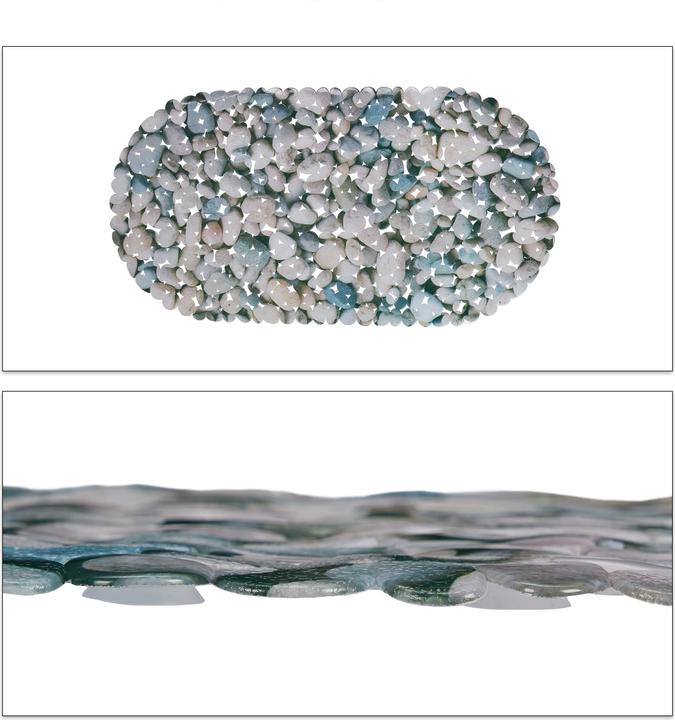 Actual product image Relaxdays Anti-Slip Bath Mat, Stone-look (36 x 68 x 0.5 cm)