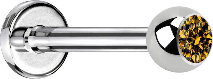Immagine prodotto Star Piercing Labret in argento con cristallo a sfera di topazio (senza ottone, Acciaio chirurgico 316L)