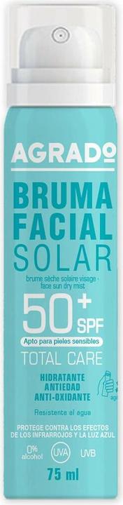 Agrado Face Sunscreen Mist 50 SPF UVA UVB Waterproof 75ml (Sonnencreme Gesicht, SPF 50, 75 ml)