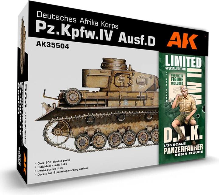 Produktbild AK Interactive AK Models - 1/35 DEUTSCHES AFRIKA KORPS PZ.KPFW.IV AUSF.D D.A.K.