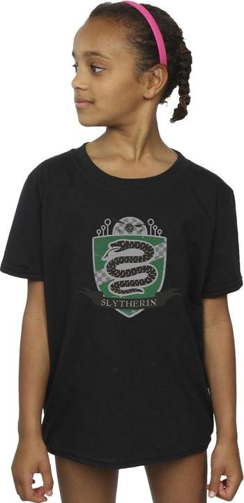 Actual product image Girls Slytherin Chest Badge Cotton T-Shirt (116)