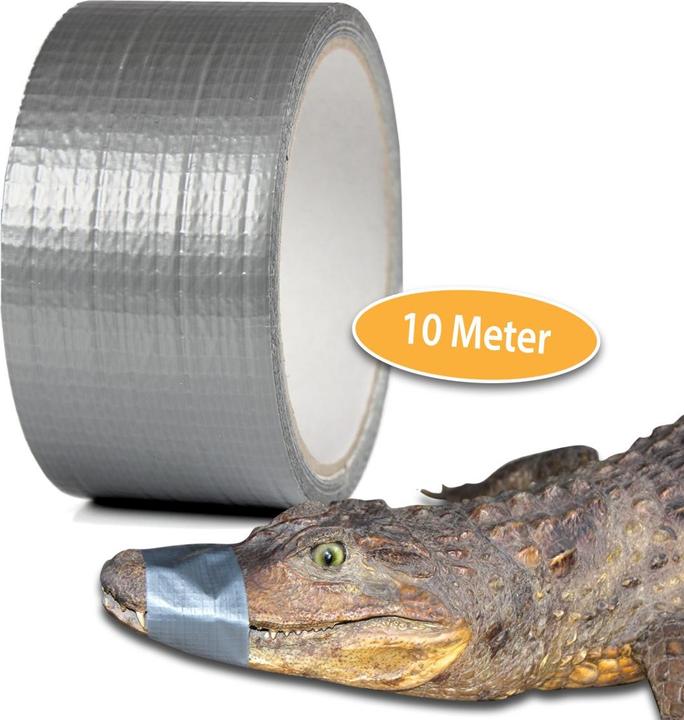 Captain Clever Alligator tape 10 m x 50 mm grey fabric tape (50 mm)