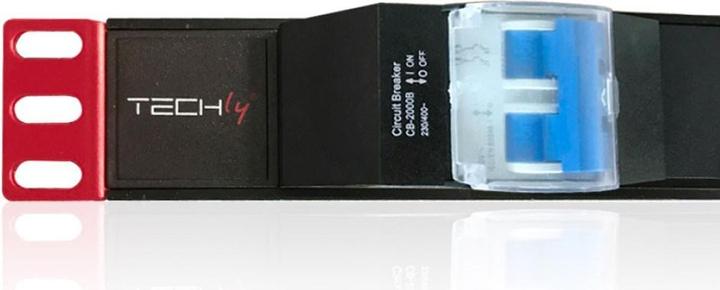 Actual product image Techly I-CASE STRIP-61UD Power Distribution Unit (PDU) 6 AC outlets 1U aluminum (6 x, CEE 7/3, 3 m)