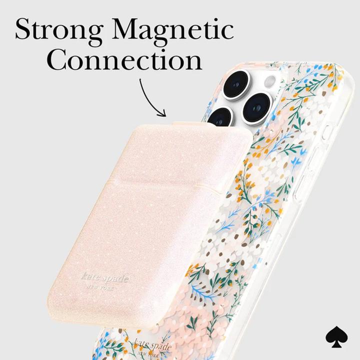 Actual product image Kate Spade MagSafe Flip Wallet – Magnetische Geldbörse (That Sparkle Pink)