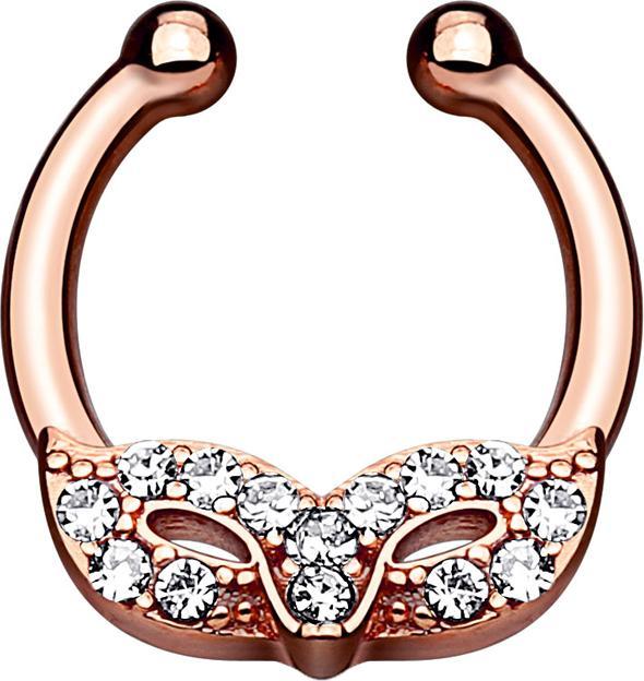 Produktbild Star Piercing Fake Septum mit Kostümball-Maske rosegold