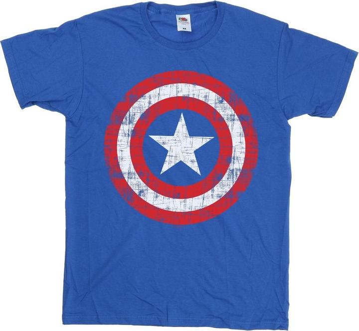 Avengers Captain America Zerkratztes Schild Baumwolle Boyfriend TShirt
