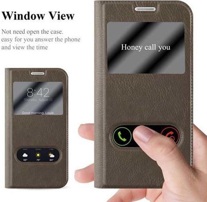 Actual product image Cadorabo Book with View double window cover (Samsung Galaxy S6 Edge)