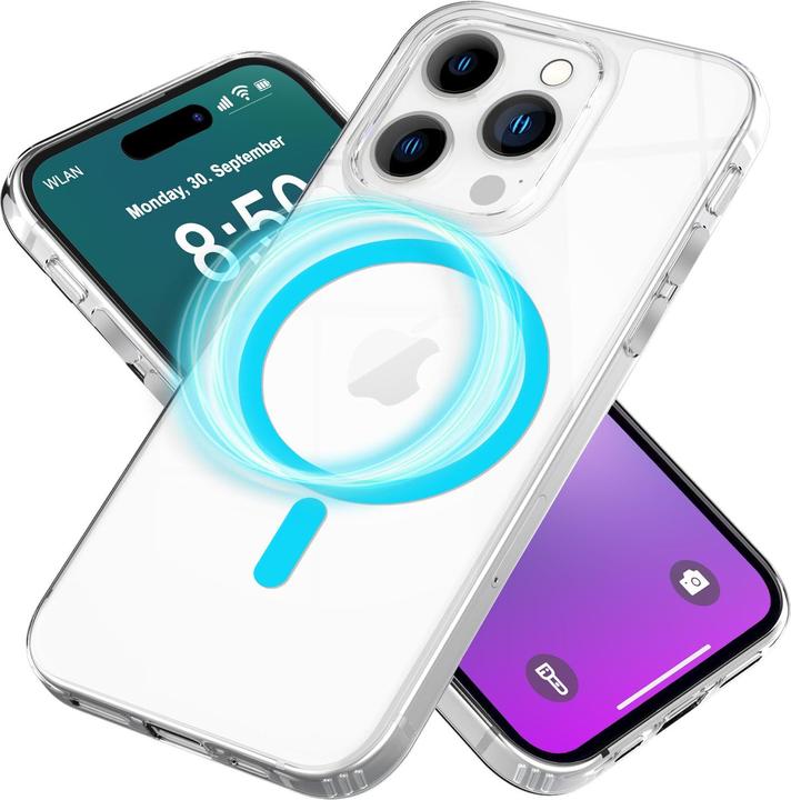 Produktbild Nalia Klare Hart Hülle, MagSafe Ring Leuchtet im Dunkeln (Apple iPhone 16 Pro Max)