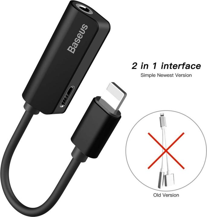 Immagine prodotto Baseus L32 IP maschio a 3.5mm+IP femmina adattatore nero (Jack da 3.5mm, Lightning)