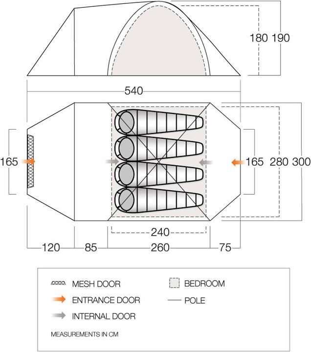 Immagine prodotto Vango Mokala TC 450 (Tenda a cupola, 21.95 kg, 4 persone)