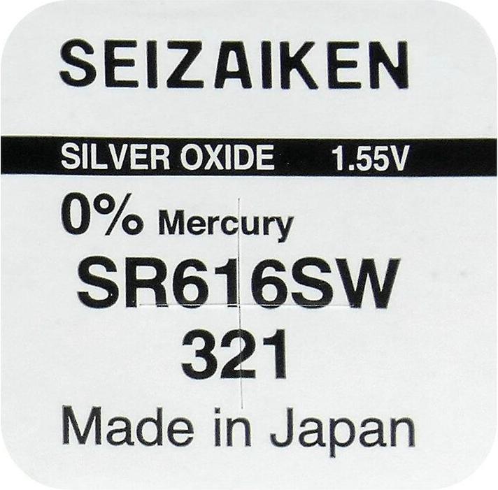 Valori nutrizionali e ingredienti Seiko 321 / SR616SW - 10 pile a bottone (10 pz., V321, 16 mAh)