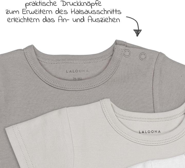 Immagine prodotto La Loona Body LaLoona per neonato e body a fascia per neonato body a manica corta OEKO-TEX® confezione da 3 (80)