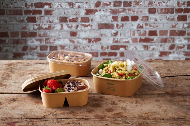 Actual product image Biopak Salad bowl Brick Box Medium 1000 ml, brown, 50 pieces (50 x)