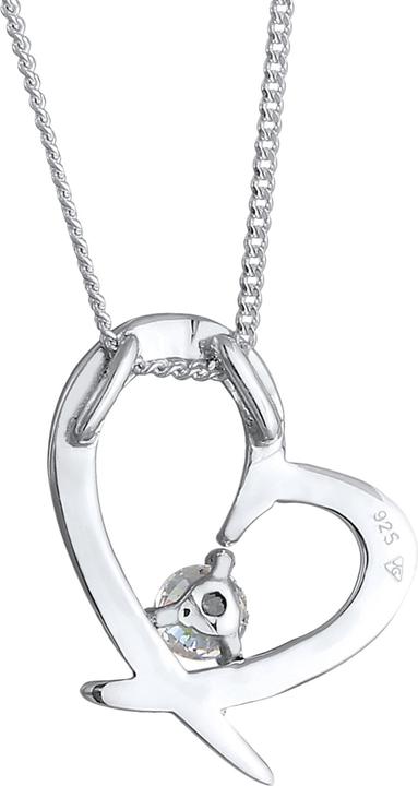 Immagine prodotto Elli Collana Cuore curvo con zirconi Argento 925 (Argento 925, Zirconia, 45 cm)