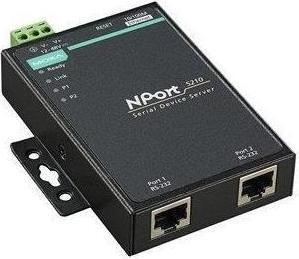 Moxa NPORT 5210-T - Server di dispositivi RS-232 con 2 connessioni, temperatura operativa da -40 a 75 °C