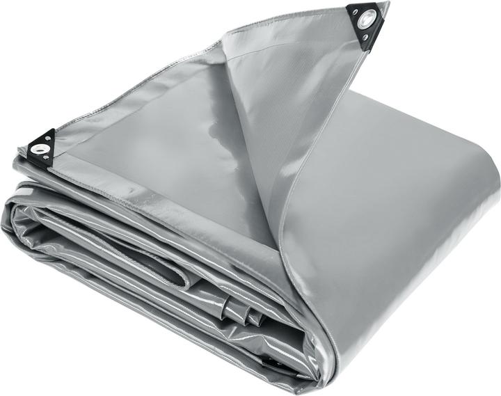 tectake Bâche grise - housse de protection pour les meubles de jardin et autres (4 x 3 m)
