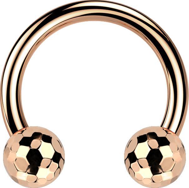 Produktbild Star Piercing Micro Threadless Circular Barbell rosegold mit zwei Discokugeln rosegold (Chirurgenstahl 316L, ohne Messing)
