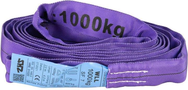 SHZ Round sling length 2m / 1000kg according to EN 1492-2 SF7 purple