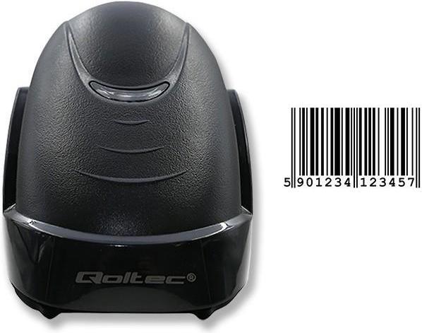 Immagine prodotto Qoltec Scanner laser per codici a barre 1D | USB | Nero (Codici a barre 1D)