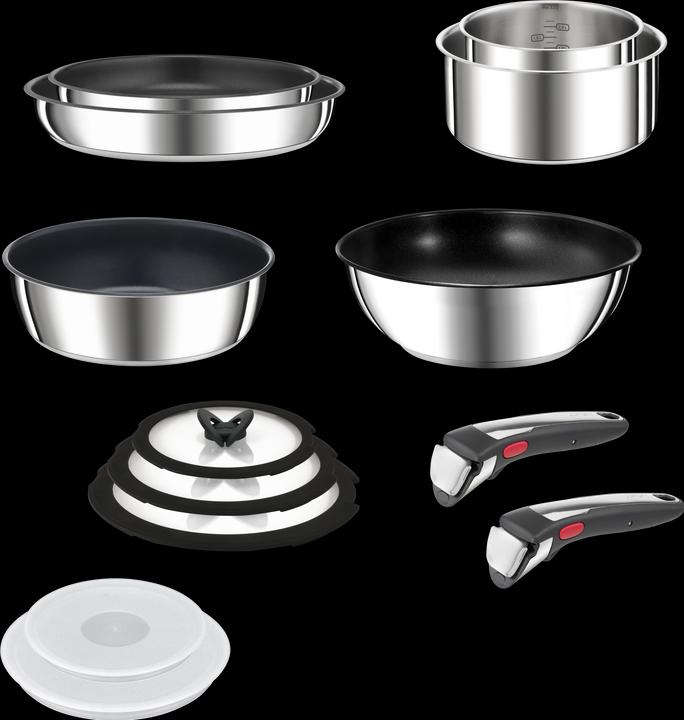 Productafbeelding Tefal Ingenio Voorkeur Op 13-delige set (24 cm, Kookpotten en pannenset, Koekenpan, Steelpan, Wokpan, Roestvrij staal)
