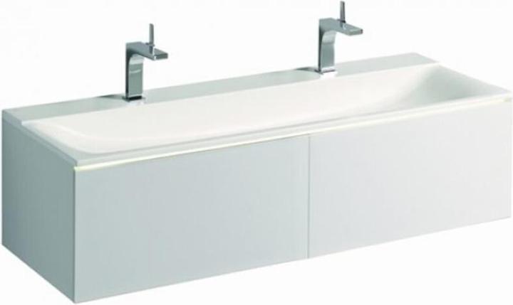 Produktbild Geberit Xeno 2 Waschtisch mit 2 Hahnlöchern und ohne Überlauf, 140x48cm, weiss, 500277001 (1500 mm, 1500 mm)