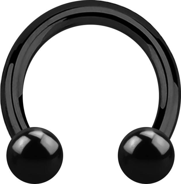 Produktbild Star Piercing Circular Barbell schwarz mit zwei Kugeln (ohne Messing, Acryl)
