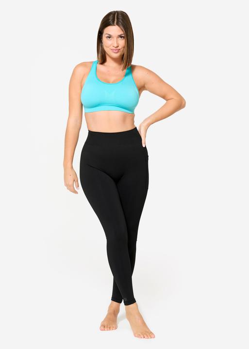 Image du produit Kalenji Sport-BH Bustier Damen nahtlos Schwimmerrücken mittlerer Halt - türkis (XL)