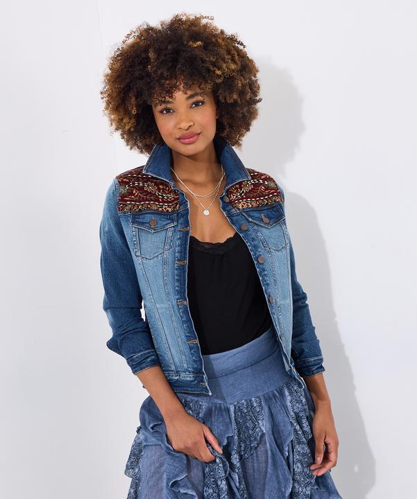 Produktbild Joe Browns LIMITED EDITION Customised Beaded Back Denim Jacket (46)
